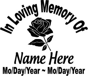 Adesivo In Loving Memory Fiore Rosa Adesivo Finestra Personalizzato Memorial Decalcomanie - Foto 1 di 2