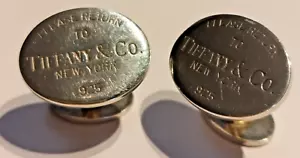 Tiffany & Co Sterling Silver Cufflinks 'Return To Tiffany' - Picture 1 of 5