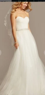 Vestido de novia David's marfil talla 16 NUEVO PRECIO DE VENTA SUGERIDO POR EL FABRICANTE $549 AHORRA $300 de descuento al por menor  Foto 1 de 4