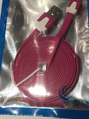 FLAT NOODLE USB Data Sync Charger Cable FOR iphone 4 4s 5 5c 6 7 plus micro usb - Image 1 of 4