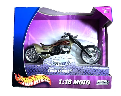 Hot Wheels Motorcycle Twin Flame Chopper Bike Motorcycle Die Cast 1:18 New  - Image 1 of 4