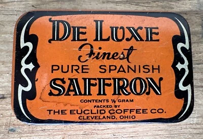 Vintage Deluxe  Saffron Spice Tin Euclid Coffee Co Cleveland OH Advertising - Image 1 of 4