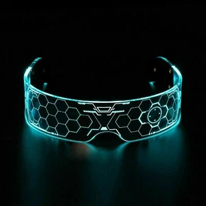 Goggles LED Light Up 7 Color Clear Lenses Visor Glasses Rave Party - Picture 1 of 10