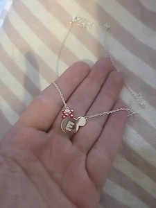 Jewels Minnie Alphabets E Initial Necklace in DISNEY with Red Enamel - Picture 1 of 5