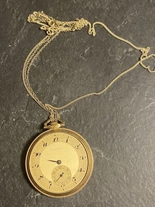 Große Taschenuhr für Bastler kann die nicht aufziehen Echt Vergoldet Gestempelt - Bild 1 von 7