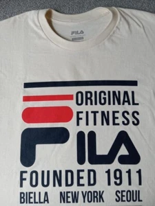 Fila Original Fitness T Shirt Founded 1911 Biella New York Seoul Men's 2XL - Picture 1 of 6