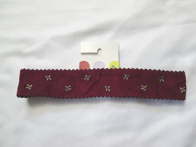 NUEVA Diadema Floral Gymboree Vintage Niños Azalea 2000 Berry/Magenta Bordada Foto 1 de 4