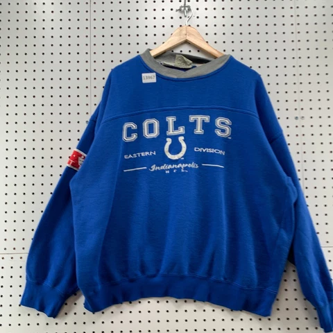 VTG Indianapolis Colts Sweatshirt Eastern Division Blue Long Sleeve Crewneck XL Cover