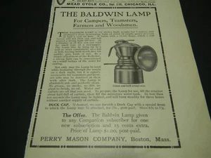 Vintage 1911 Baldwin Lamp Perry Mason Company Boston Mass Man Cave Print Ad 5H2G - Picture 1 of 2
