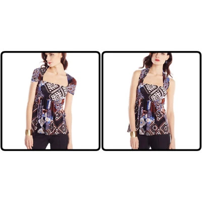 Amicia Bella Cynthia Chal Top Convertible Halter Top - Talla Extra Pequeña - XS Foto 1 de 4