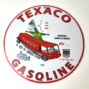 Vintage Texaco Gasoline Schild - Gas Truck Attendant Gas Pump Service Schild - Bild 1 von 14