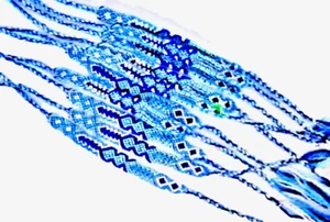 FRIENDSHIP BRACELET BLUE COTTON ADJUST ANKLET GIFT BAND BOHO BOY GIRL WOMEN MEN - Picture 1 of 3
