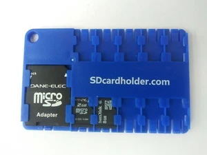 Étui portefeuille de rangement pour porte-carte micro SD bleu SD/SDHC/SDXC expéditeur américain ! - Photo 1/3