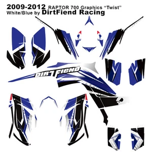 Raptor 700 Graphics 09-12 DFR “Twist” White Blue Full Wrap Raptor700 ATV  - Picture 1 of 5