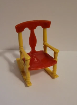 RENWAL Vintage Años 50 Nº 55 MUEBLES MECEDORAS de plástico amarillo rojo para casa de muñecas Foto 1 de 4