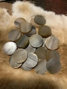 Oxen Horn Slices, Rounds, Spacers, Knife Handle, 1.5”, Natural Color, 10/set - Picture 1 of 6