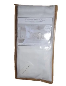 Zara Home Kids Bezug für Nackenrolle 45 x 110 cm weiß/ hellgrau - Bild 1 von 2