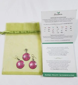 Flora Maria Silver Plated Aztec Pyramid Pendant & Earrings Set #GDC PLEASE READ - Picture 1 of 11