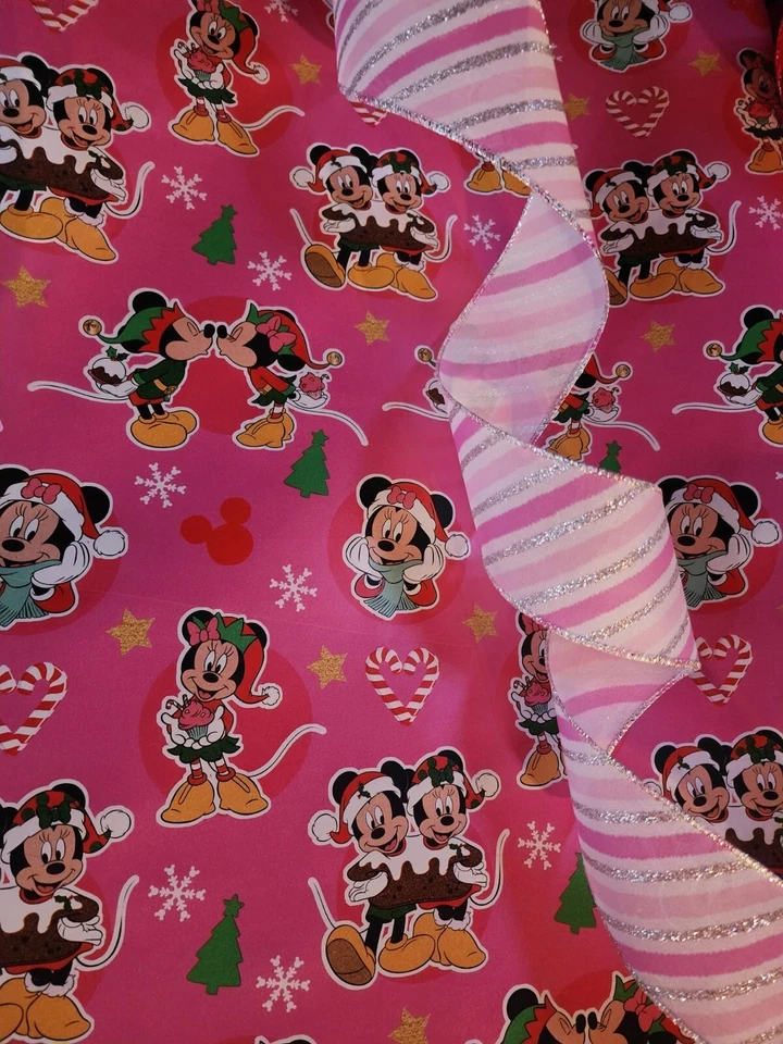Minnie Mouse Gift Wrap Set, Paper And Ribbon Wrapping Paper SEE DESCRIPTION  — 第 1/3 张图片