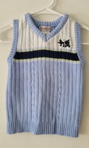 Disney Store Mickey Mouse & Pluto 100% Cotton Knitted Boys Blue Vest Sz XS (4-5) - Picture 1 of 4