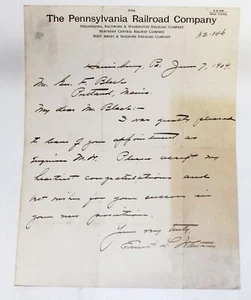 De colección 1909 Pennsylvania Railroad Company memorando carta papel antiguo RR - Imagen 1 de 4