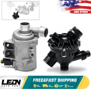 W/Thermostat & Bolt Electric Water Pump For BMW 128i 325i 328i 525i 528i 530i X3 - Foto 1 di 16