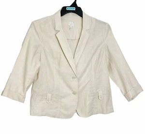 LC Lauren Conrad Blazer Jacket Girl's Youth Size 16 Beige 3/4 Cuffed Sleeve - Picture 1 of 9