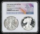 US Coins 2020 Silver Eagle ASE Set BU & Proof NGC MS70 PF70 NO RESERVE!