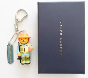 Ralph Lauren Polo Bear fishing mascot figure Keychain Charm Strap Key Ring W/Box - Picture 1 of 11