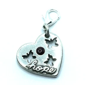 Brighton GO RED Silver Heart HOPE Butterfly Cutouts Two-Sided ABC Charm - Picture 1 of 6