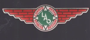 Etiqueta troquelada de equipaje original de la década de 1930 de la aerolínea República Mexicana rara como nueva ME-190 - Imagen 1 de 2