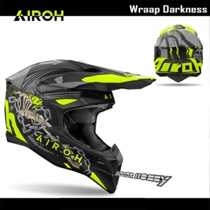 CASCO CROSS ENDURO MOTARD AIROH WRAAAP DARKNESS MATT WRD31 ECE 22.06 - Foto 1 di 2