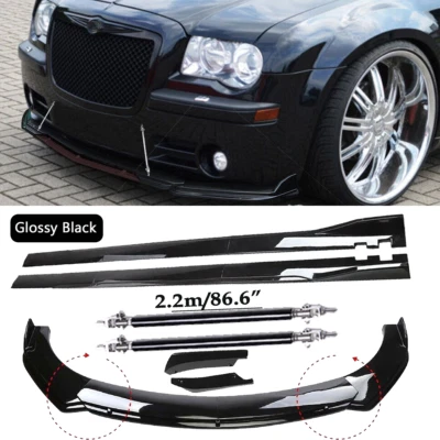 Front Bumper Spoiler Body Kit /Side Skirt/Strut For Chrysler 300 Glossy N+ - Image 1 of 4