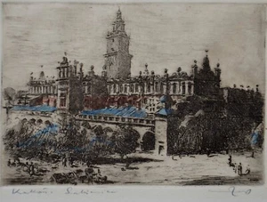 Wladyslaw ZAKRZEWSKI (1903-1944) Krakow Sukiennice Radierung - Bild 1 von 9