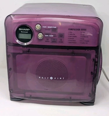 Microondas carrusel de media pinta afilado púrpura raro R-120DP dormitorio pequeño / RV / Airbnb Foto 1 de 4