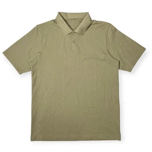 Lululemon Compass Khaki Pique Classic Fit Short-Sleeve Polo Shirt SIZE S Tan - Picture 1 of 8