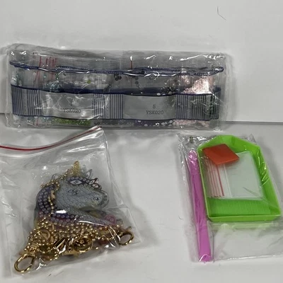 Kids Diamond Art Unicorn Keychain Kit- Makes 5 - Image 1 of 3