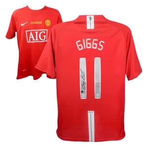 Ryan Giggs signiertes Manchester Utd 08 UCL Finale Trikot #11 mit Beckett Witness - Bild 1 von 4