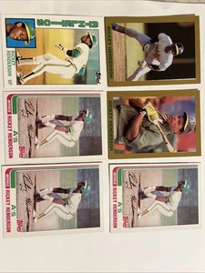 Rickey Henderson 6 Card LOT 3X 1982 Topps Baseball #610 HOF A's Nice Cards! - Picture 1 of 6