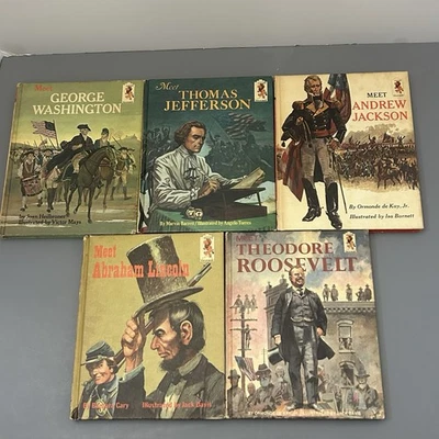 Vtg Step Up Books Meet Presidents American History HC 60s Children Lot Of 5 READ Foto 1 de 4