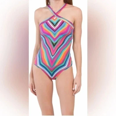 Traje de baño de una pieza con cuello alto TRINATURK Louvre.Nuevo.Talla 14.Color Multicolor Foto 1 de 4