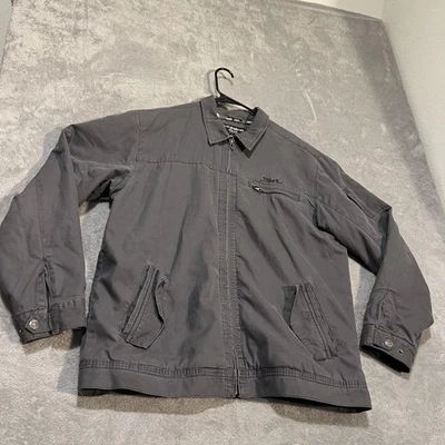 Chaqueta Quiksilver Para Hombres XL Gris Forrada de Vellón Ropa de Trabajo Militar Bolsillos de Lona Foto 1 de 4
