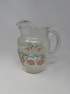 Vintage Federal Glass pitcher featuring the "Wildrose" pattern - Picture 1 of 3