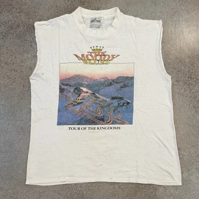 Camiseta Vintage Anos 90 The Moody Blues Tour Of The Kingdom Corte Boxy M Rock  - Imagem 1 de 4