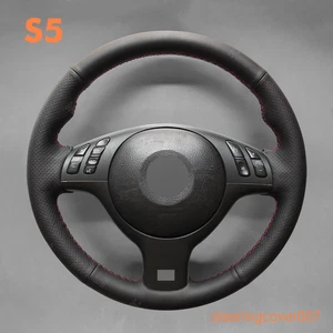 Genuine Leather Steering Wheel Cover Stitch Wrap for BMW M3 M5 E39 E45 E46 330CI - Picture 1 of 13