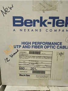 Berktek Plenum Fiber Optic Cable, OM2 Multi-Mode 12 Strand 50/125 660ft Spool - Picture 1 of 3