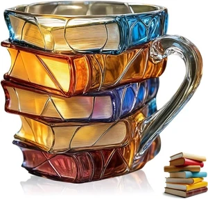 Painted Book Mug Novelty Coffee Mugs, 3D Painted Book Coffee Mug, Novelty Unique - Picture 1 of 8