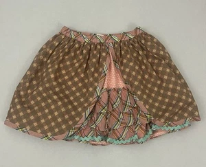 Matilda Jane Pecan Sandy Happy & Free Brown Pink Plaid Skirt Girl's 8 - Picture 1 of 5
