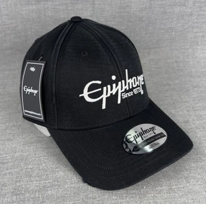 Epiphone Guitar Hat Cap Adult Black Strapback Adjustable Guitar Pick Holder NWT - Picture 1 of 12
