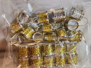 Set of 25 plastic Christmas ornaments gold and silver 1.25" H x 1" W - Picture 1 of 2